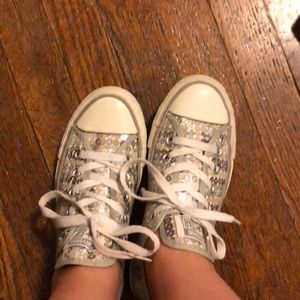 Silver sequin Converse All Star